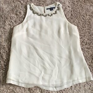 French connection white beaded top